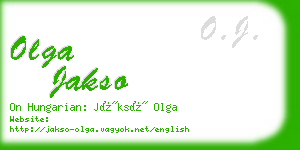 olga jakso business card